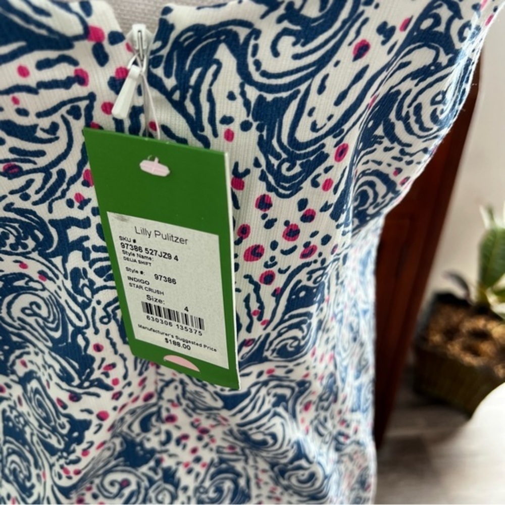 Lily Pulitzer Delia Shift in Indigo Star Crush NWT Size 4 Easter, Wedding, Date - Picture 6 of 12